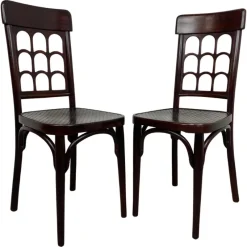 Pamono Beehive Dining Chairs attributed to Josef Hoffmann, 1890s, Set of 2> Side Chairs & Dining Chairs