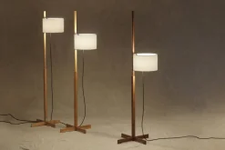 Pamono Beige and Beech Wood TMM Floor Lamp by Miguel Milá