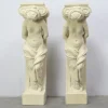 Pamono Belgian Art Deco Caryatids by Artus Guerin, Set of 2> Pedestals And Columns