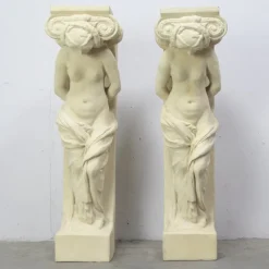 Pamono Belgian Art Deco Caryatids by Artus Guerin, Set of 2> Pedestals And Columns