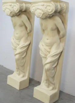 Pamono Belgian Art Deco Caryatids by Artus Guerin, Set of 2><noscript><img width=