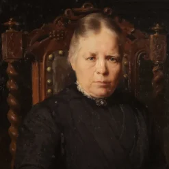 Best Pamono Belgian Artist, Portrait of Lady, 1920, Oil on Canvas, Framed
