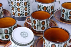 Outlet Pamono Belgian Delta Noix Coffee Service from Boch Rambouillet, 1966, Set of 27
