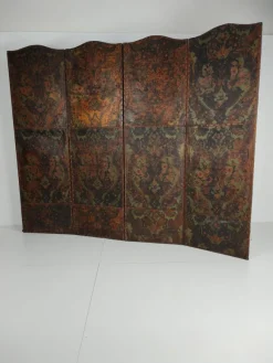 Outlet Pamono Belgian Embossed Leather Folding Screen