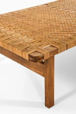 Pamono Bench in Oak and Woven Cane attributed to Børge Mogensen, 1950s><noscript><img width=