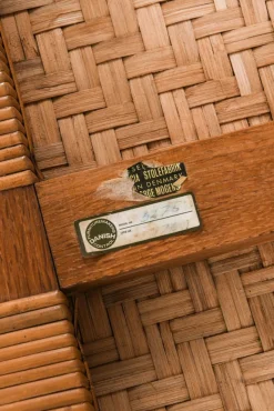 Pamono Bench in Oak and Woven Cane attributed to Børge Mogensen, 1950s><noscript><img width=