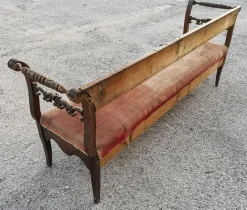 Pamono Bench in Walnut Veneer, Italy, 1830s><noscript><img width=