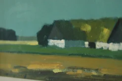 Pamono Bengt Hillgrund, Farm Motif, 1960s, Oil on Canvas, Framed><noscript><img width=