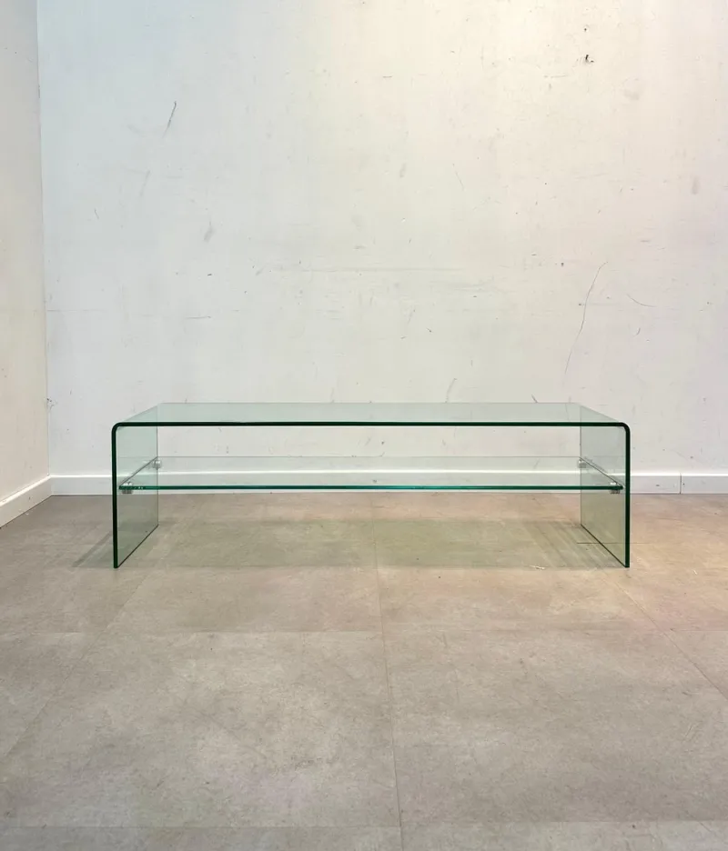 Pamono Bent Glass TV-Table or Console> Console Tables