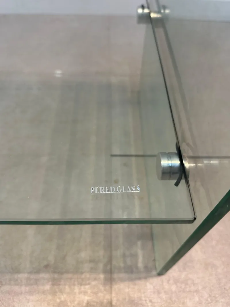 Pamono Bent Glass TV-Table or Console> Console Tables