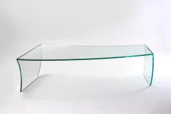 Pamono Bent Straight Coffee Table in Clear Crystal Glass by Barberini & Gunnell><noscript><img width=
