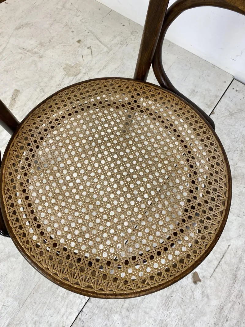 Pamono Bentwood Desk Chair with Rattan Seat by Thonet for Ligna, 1900s> Office Chairs