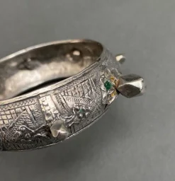 Hot Pamono Berber Bracelet in Silver with Spikes and Cabochons, 20th Century
