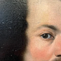 Outlet Pamono Bernardo Strozzi, Portrait of a Man with White Collar, Oil on Canvas, 17th Century, Framed