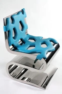 Pamono Berserker Chair in Mirror Polished Steel and Leather by Barberini & Gunnell> Seating
