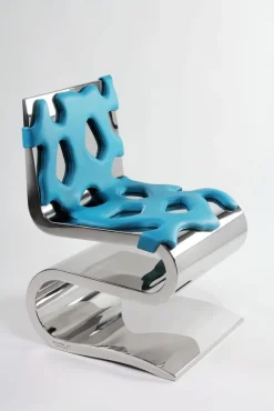 Pamono Berserker Chair in Mirror Polished Steel and Leather by Barberini & Gunnell><noscript><img width=