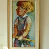 Online Pamono Bertil Wahlberg, Portrait of a Young Boy, Oil on Canvas, 1960s, Framed