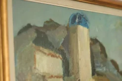Pamono Bertil Wahlberg, Southern Village Motif, 1950s, Oil on Panel, Framed
