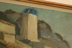 Pamono Bertil Wahlberg, Southern Village Motif, 1950s, Oil on Panel, Framed