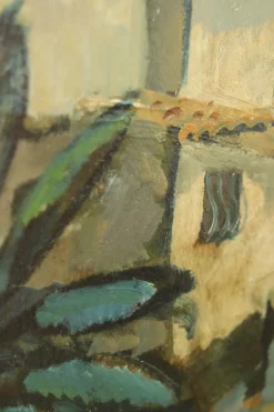 Pamono Bertil Wahlberg, Southern Village Motif, 1950s, Oil on Panel, Framed