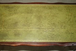 Pamono Bevan Funnell Coffee Table in Green Leather and Beech Wood><noscript><img width=