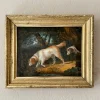 Pamono Biedermeier Artist, Hunting Scene with Two Dogs in Landscape, 1820, Oil on Canvas, Framed> Contemporary|Painting