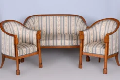 Pamono Biedermeier Birch Seating Set, Vienna, Austria, 1830s, Set of 3> Living Room Sets