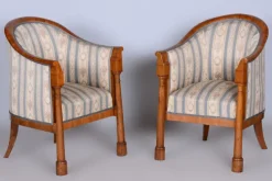 Pamono Biedermeier Birch Seating Set, Vienna, Austria, 1830s, Set of 3><noscript><img width=