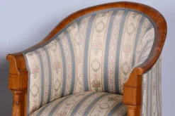 Pamono Biedermeier Birch Seating Set, Vienna, Austria, 1830s, Set of 3><noscript><img width=