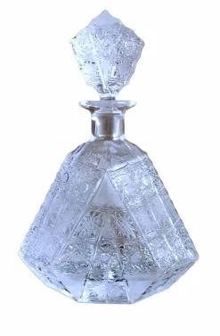 Discount Pamono Biedermeier Bohemian Cut & Ground Crystal Liquor Bottle, 1920s