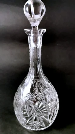 Online Pamono Biedermeier Bohemian Hand-Cut and Ground Crystal Liquor Bottle, 1910s
