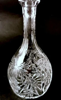 Online Pamono Biedermeier Bohemian Hand-Cut and Ground Crystal Liquor Bottle, 1910s