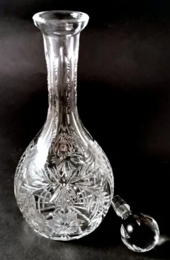 Online Pamono Biedermeier Bohemian Hand-Cut and Ground Crystal Liquor Bottle, 1910s