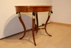 Pamono Biedermeier Cherry Veneer Gold-Leaf Center Table, Austria, 1820s><noscript><img width=