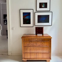 Best Pamono Biedermeier Chest of Drawers in Cherrywood with Columns, 1820s