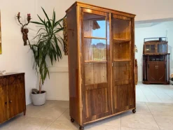 New Pamono Biedermeier Display Cabinet in Glass