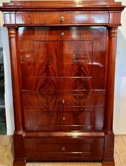 Pamono Biedermeier Mahogany Veneer Secretary, 1800s> Secretaires
