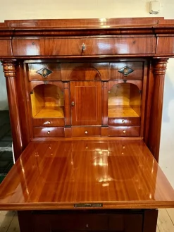 Pamono Biedermeier Mahogany Veneer Secretary, 1800s><noscript><img width=