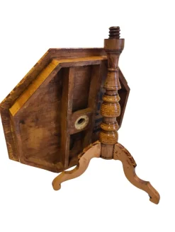 New Pamono Biedermeier Marquetry Chess Table, 19th Century