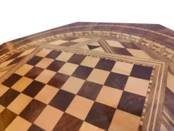 New Pamono Biedermeier Marquetry Chess Table, 19th Century