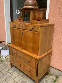 Best Pamono Biedermeier Pearwood Secretary, 1800s