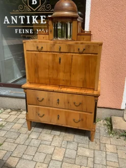 Best Pamono Biedermeier Pearwood Secretary, 1800s