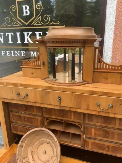 Best Pamono Biedermeier Pearwood Secretary, 1800s