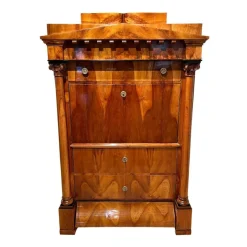 Pamono Biedermeier Secretaire in Cherrywood and Maple with Inlays and Brass, South Germany, 1830s> Secretaires