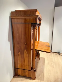 Pamono Biedermeier Secretaire in Cherrywood and Maple with Inlays and Brass, South Germany, 1830s><noscript><img width=