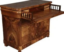 Pamono Biedermeier Secretary Chest in Walnut, 1830s><noscript><img width=