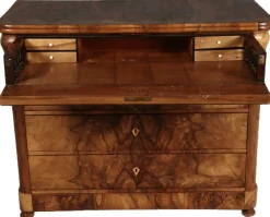 Pamono Biedermeier Secretary Chest in Walnut, 1830s><noscript><img width=