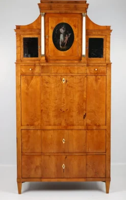 Pamono Biedermeier Secretary in Pearwood, Braunschweig, Germany, 1820s> Secretaires