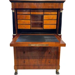 Pamono Biedermeier Secretary in Walnut and Maple, 1820
