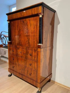 Pamono Biedermeier Secretary in Walnut and Maple, 1820